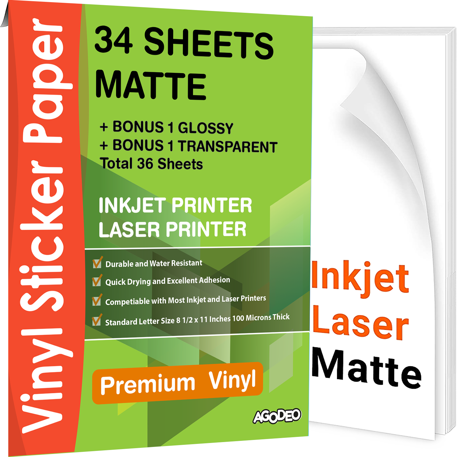 Matte Vinyl Sticker Paper - AgoDeo