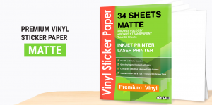 AgoDeo AG-GLOSS-34-DE Premium Printable Vinyl Sticker Paper for